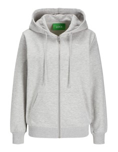 SUDADERA JXABBIE RLX LS EVERY ZIP HOOD SWT NOOS Light Grey Melange BRIGHT WHITE JJXX LOGO