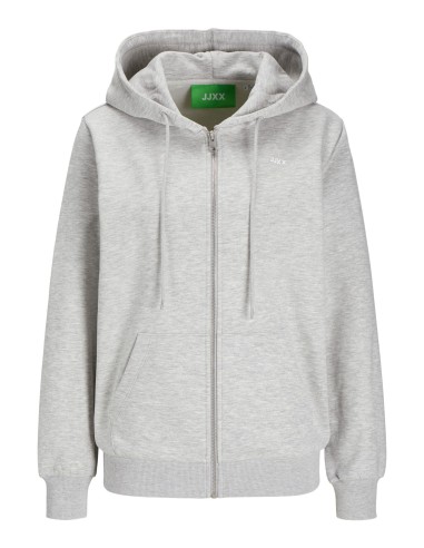 SUDADERA JXABBIE RLX LS EVERY ZIP HOOD SWT NOOS Light Grey Melange BRIGHT WHITE JJXX LOGO