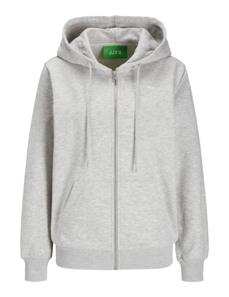 SUDADERA JXABBIE RLX LS EVERY ZIP HOOD SWT NOOS Light Grey Melange BRIGHT WHITE JJXX LOGO