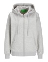 SUDADERA JXABBIE RLX LS EVERY ZIP HOOD SWT NOOS Light Grey Melange BRIGHT WHITE JJXX LOGO