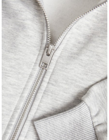 SUDADERA JXABBIE RLX LS EVERY ZIP HOOD SWT NOOS Light Grey Melange BRIGHT WHITE JJXX LOGO