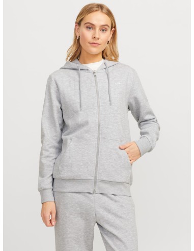 SUDADERA JXABBIE RLX LS EVERY ZIP HOOD SWT NOOS Light Grey Melange BRIGHT WHITE JJXX LOGO