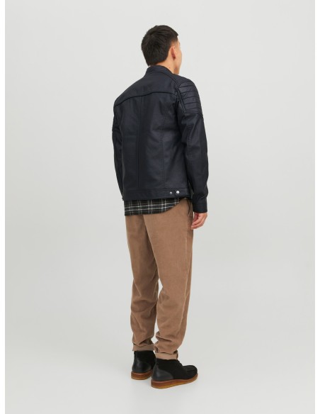CHAQUETA DE PIEL JJEROCKY JACKET NOOS Black PU