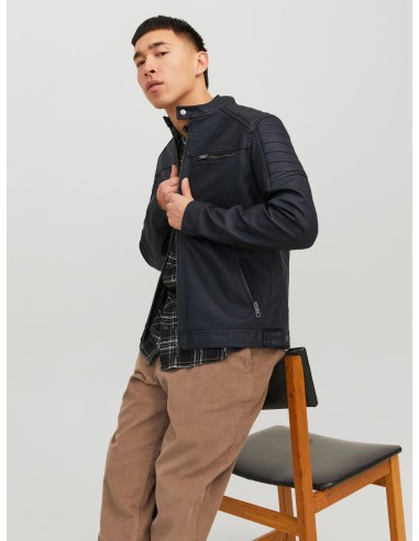 CHAQUETA DE PIEL JJEROCKY JACKET NOOS Black PU
