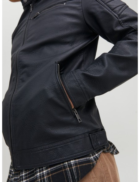 CHAQUETA DE PIEL JJEROCKY JACKET NOOS Black PU