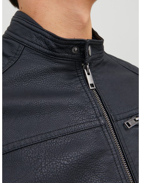 CHAQUETA DE PIEL JJEROCKY JACKET NOOS Black PU