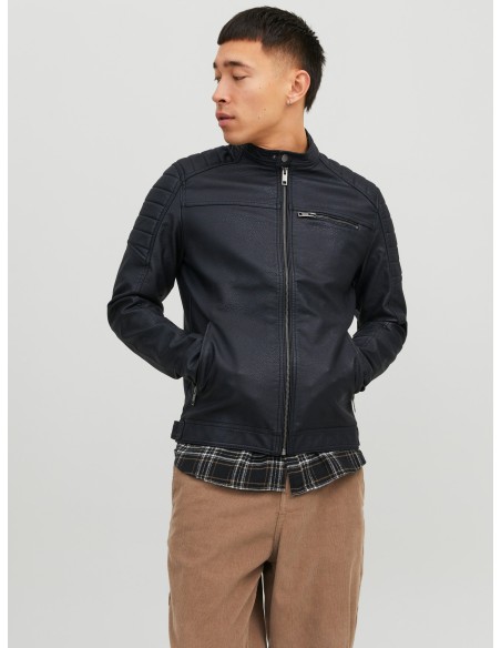 CHAQUETA DE PIEL JJEROCKY JACKET NOOS Black PU