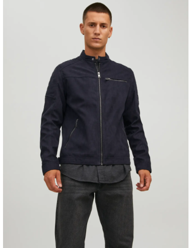 CHAQUETA DE PIEL JJEROCKY JACKET NOOS Jet Black Fake suede