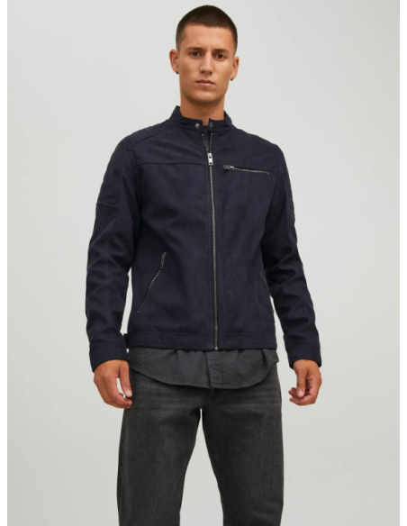 CHAQUETA DE PIEL JJEROCKY JACKET NOOS Jet Black Fake suede