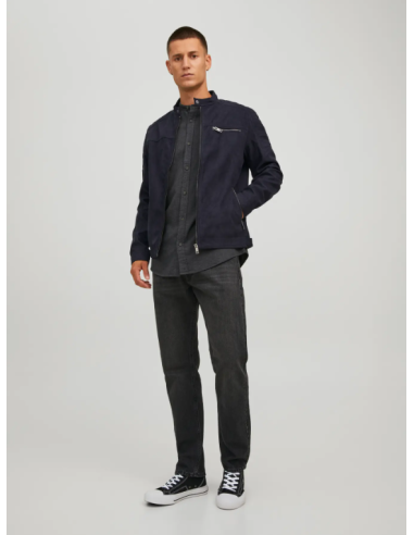 CHAQUETA DE PIEL JJEROCKY JACKET NOOS Jet Black Fake suede