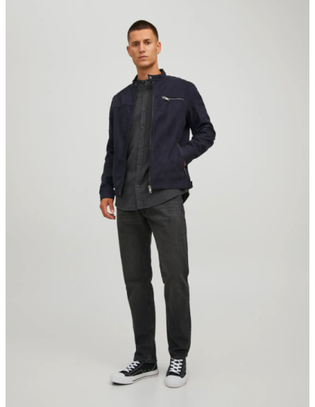 CHAQUETA DE PIEL JJEROCKY JACKET NOOS Jet Black Fake suede