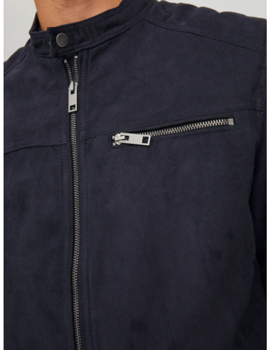 CHAQUETA DE PIEL JJEROCKY JACKET NOOS Jet Black Fake suede