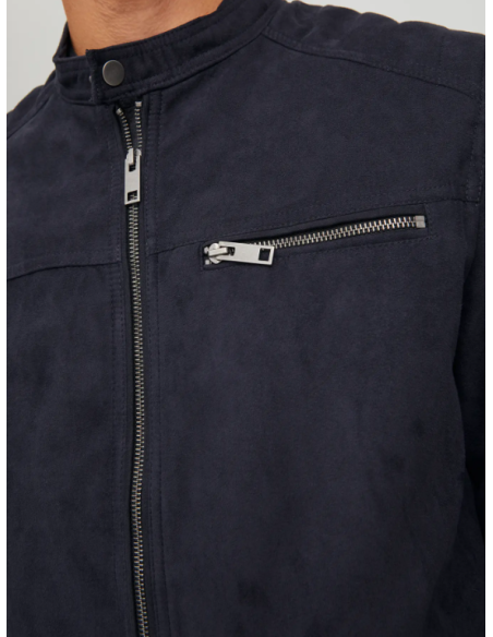 CHAQUETA DE PIEL JJEROCKY JACKET NOOS Jet Black Fake suede