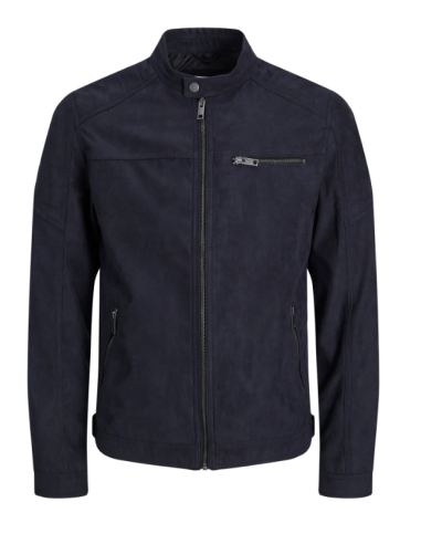 CHAQUETA DE PIEL JJEROCKY JACKET NOOS Jet Black Fake suede