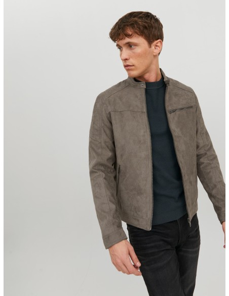 CHAQUETA DE PIEL JJEROCKY JACKET NOOS Falcon Fake suede