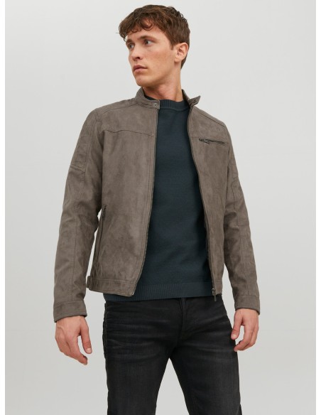 CHAQUETA DE PIEL JJEROCKY JACKET NOOS Falcon Fake suede