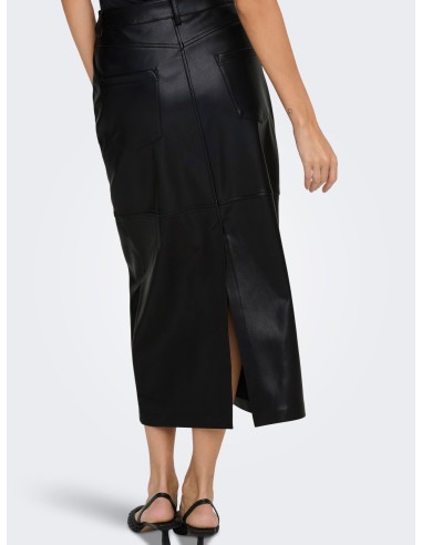 FALDA LARGA POLIPIEL ONLVERONA FAUX LEATHER LONG SKIRT CC OTW Black