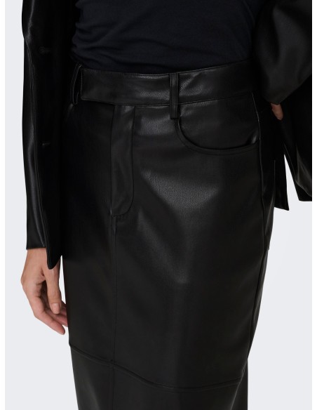 FALDA LARGA POLIPIEL ONLVERONA FAUX LEATHER LONG SKIRT CC OTW Black