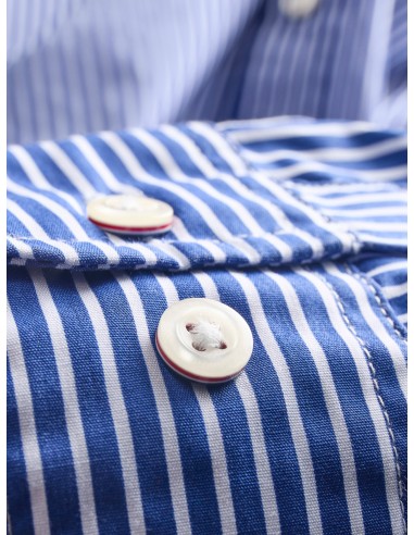 CAMISA JJMATHEO DETAIL PRINT SHIRT LS Medieval Blue STRIPE