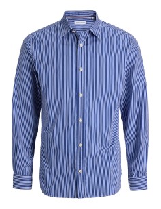 CAMISA JJMATHEO DETAIL PRINT SHIRT LS Medieval Blue STRIPE