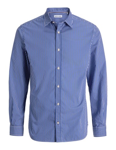 CAMISA JJMATHEO DETAIL PRINT SHIRT LS Medieval Blue STRIPE