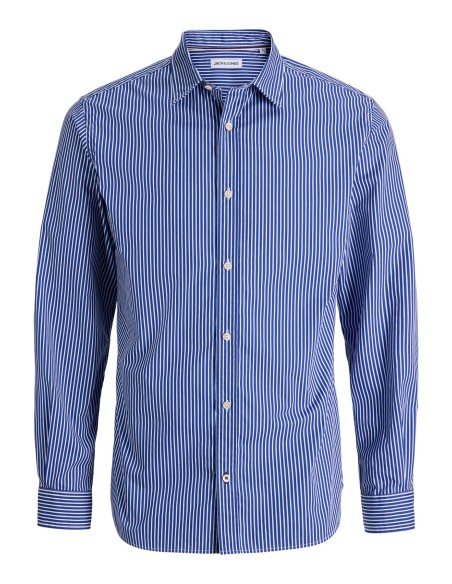CAMISA JJMATHEO DETAIL PRINT SHIRT LS Medieval Blue STRIPE
