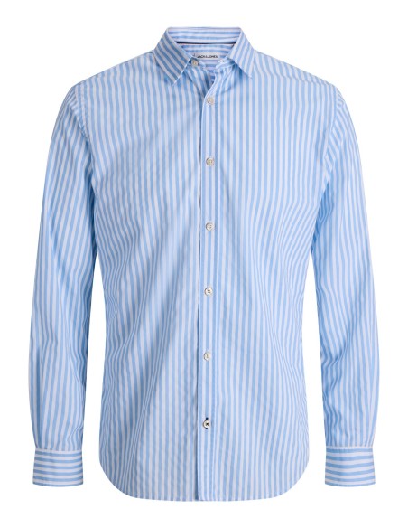 CAMISA JJMATHEO DETAIL PRINT SHIRT LS Celestial Blue STRIPE