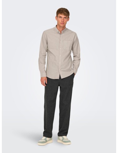 CAMISA ONSALVARO SLIM LS OXFORD SHIRT NOOS FRML Chinchilla