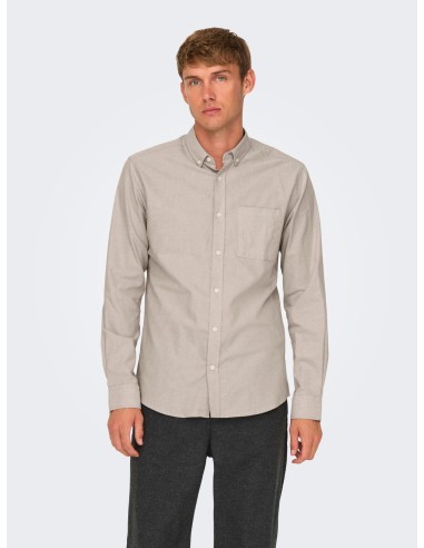 CAMISA ONSALVARO SLIM LS OXFORD SHIRT NOOS FRML Chinchilla