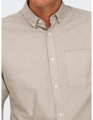 CAMISA ONSALVARO SLIM LS OXFORD SHIRT NOOS FRML Chinchilla