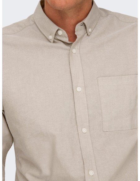 CAMISA ONSALVARO SLIM LS OXFORD SHIRT NOOS FRML Chinchilla