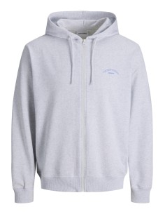 SUDADERA JJCOLLEGE LOGO SWEAT ZIP HOOD White Melange