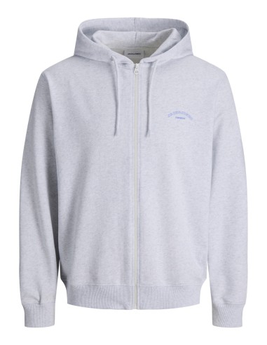 SUDADERA JJCOLLEGE LOGO SWEAT ZIP HOOD White Melange