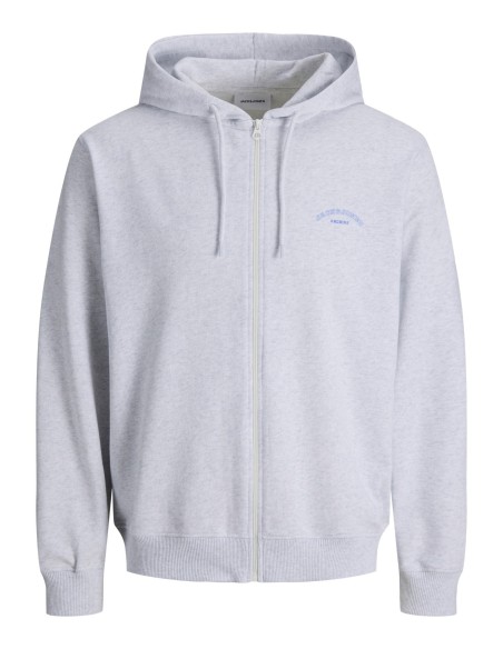 SUDADERA JJCOLLEGE LOGO SWEAT ZIP HOOD White Melange