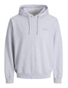 SUDADERA JJCOLLEGE LOGO SWEAT ZIP HOOD White Melange