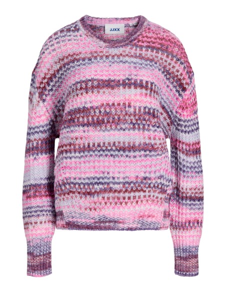 JERSEY JXSIMONE SPACE DYE CREW NECK KNIT SN Purple Rose /multi space dye