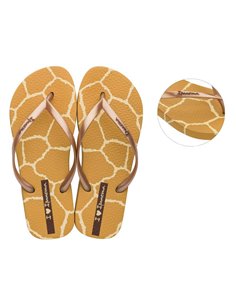 CHANCLAS IPANEMA I LOVE SAFARI FEM Caramelo/Oro