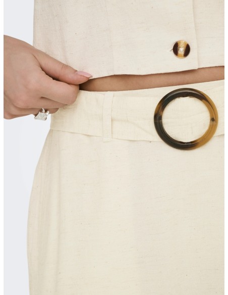 JDYMILAN LINEN HW BELTED SKIRT WVN NOOS Oatmeal