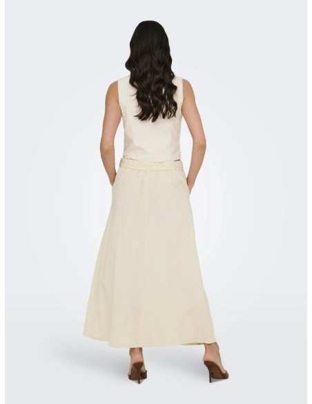 JDYMILAN LINEN HW BELTED SKIRT WVN NOOS Oatmeal