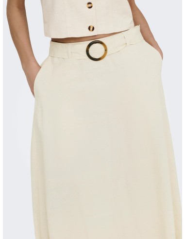 JDYMILAN LINEN HW BELTED SKIRT WVN NOOS Oatmeal