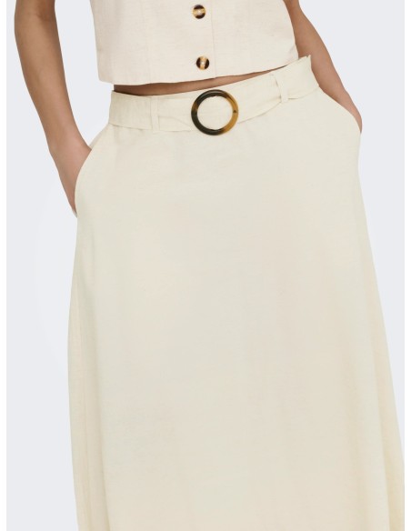 JDYMILAN LINEN HW BELTED SKIRT WVN NOOS Oatmeal
