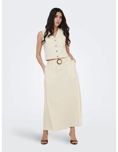 JDYMILAN LINEN HW BELTED SKIRT WVN NOOS Oatmeal