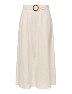 JDYMILAN LINEN HW BELTED SKIRT WVN NOOS Oatmeal