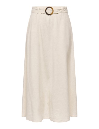 JDYMILAN LINEN HW BELTED SKIRT WVN NOOS Oatmeal