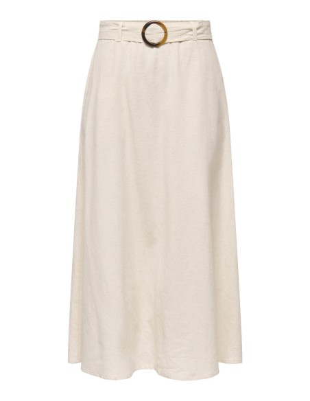 JDYMILAN LINEN HW BELTED SKIRT WVN NOOS Oatmeal