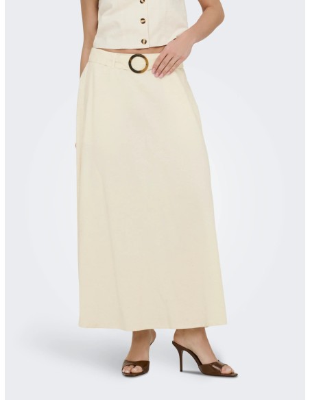 JDYMILAN LINEN HW BELTED SKIRT WVN NOOS Oatmeal