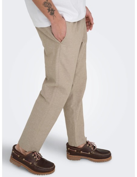 ONSLINUS CROP 0007 COT LIN PNT NOOS Coriander TWO TONE (WHITE)
