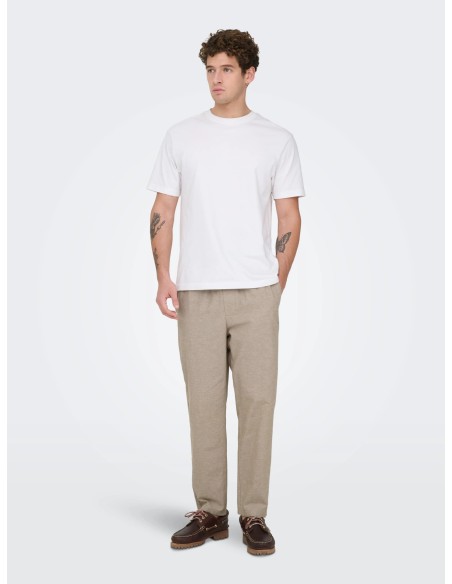 ONSLINUS CROP 0007 COT LIN PNT NOOS Coriander TWO TONE (WHITE)