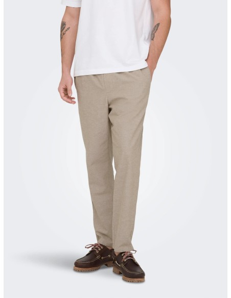 ONSLINUS CROP 0007 COT LIN PNT NOOS Coriander TWO TONE (WHITE)
