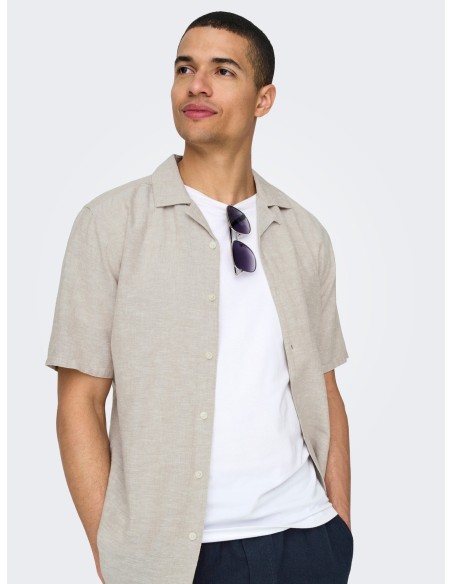 ONSCAIDEN SS SOLID RESORT LINEN NOOS Chinchilla